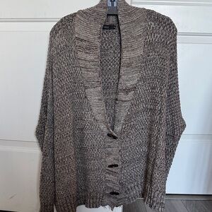 LF Women's Taupe Knit Cardigan Sweater